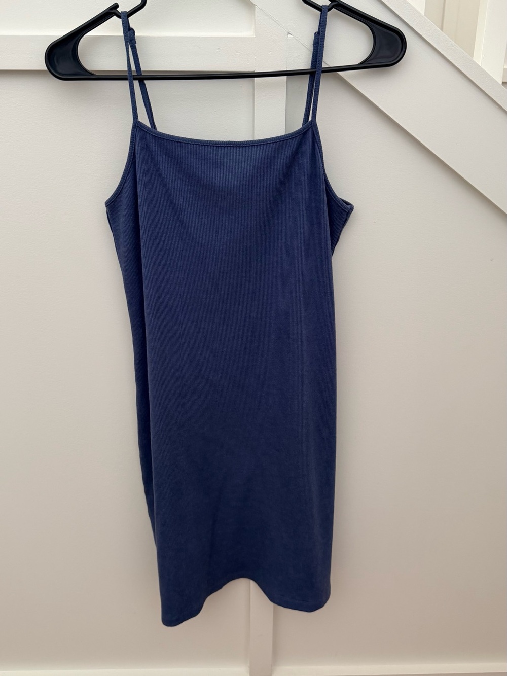 aerie navy blue ribbed slip dress